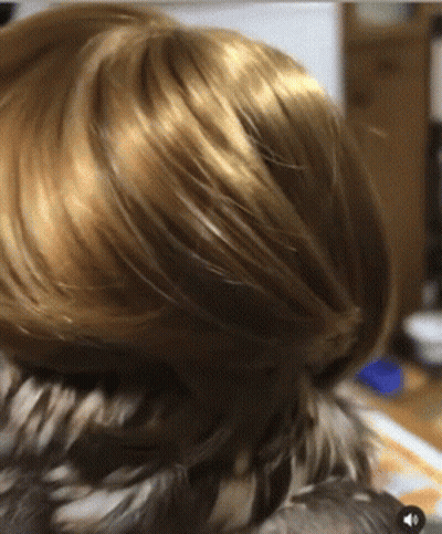 Person's Head With Wig GIF