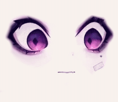 Person's Purple Eyes With Smirk GIF