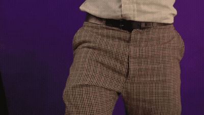 Person's Shirt And Pants With Buttons GIF