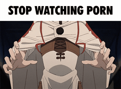 Persona diciendo 'Deja de ver porno' GIF