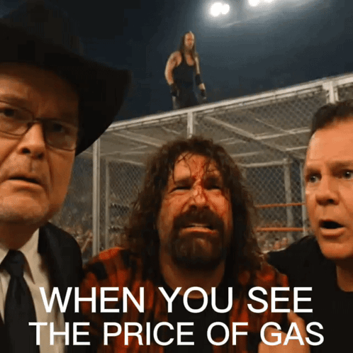 Person Seeing Gas Price On Poster GIF