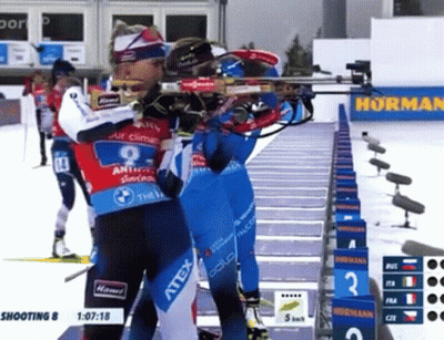 Person Shooting Rifle With Number 8 GIF