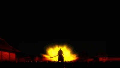 Person Silhouette In Front Of Fire GIF