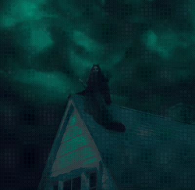 Person Silhouette On Roof GIF
