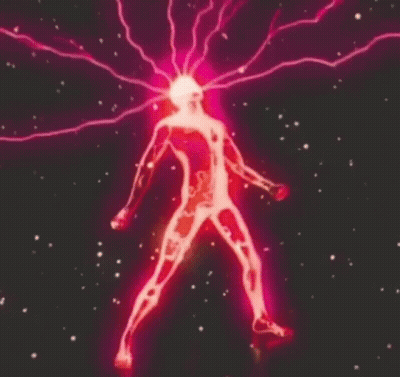 Person Silhouette With Lightning Head GIF