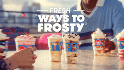 Person Sitting At Table With Frosty Ice Cream Cups GIF