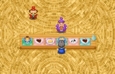 Person Sitting At Table With O Sign In Video Game GIF