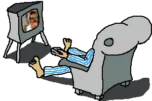 Person Sitting In Chair Watching TV Sticker