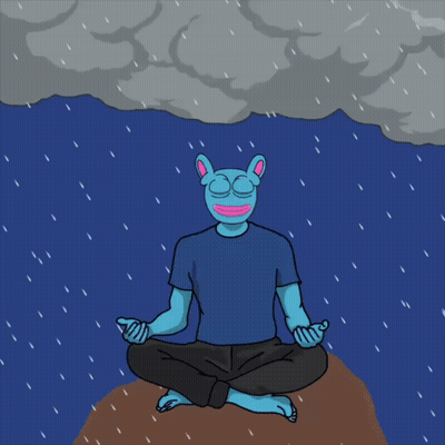Person Sitting Lotus Position With Lightning Bolt GIF