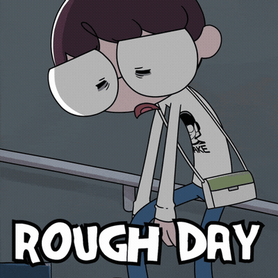 Person Sitting On Bench Saying Rough Day GIF