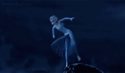 Person Sitting On Blue Ice Slope GIF