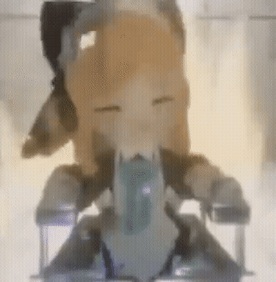 Person Sitting On Chair With Dog Behind GIF