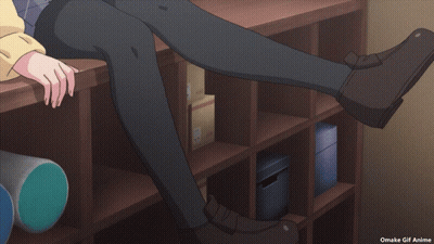 Person Sitting On Shelf Omake GIF Anime GIF