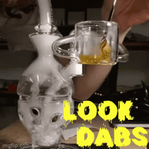 Person Smoking Bong Look Dabs In Yellow GIF
