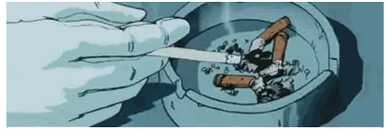 Person Smoking Over Ashtray Full Of Cigarettes Sticker