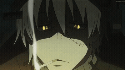 Person Smoking With Glowing Eyes GIF