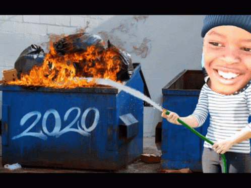 Person Spraying Water On Dumpster 2020 GIF