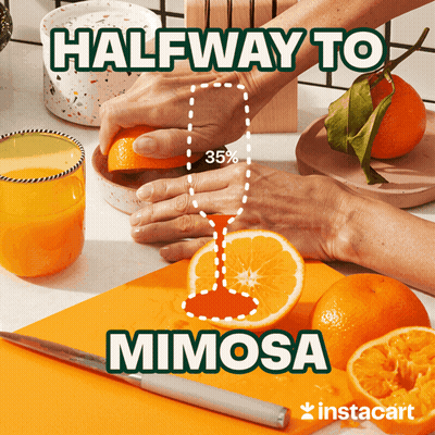 Person Squeezing Orange For Mimosa Instacart GIF