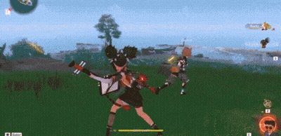 Person Standing In Field With Huge Fireball GIF