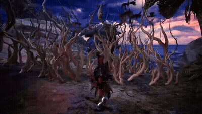 Person Standing In Forest With Sunset GIF