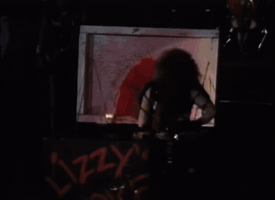 Person Standing In Front Of Box With Blood GIF