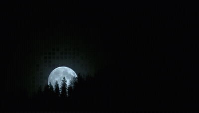 Person Standing In Front Of Crescent Moon GIF