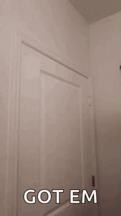 Person Standing In Front Of Door Saying Got Em GIF