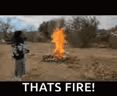 Person Standing In Front Of Fire GIF