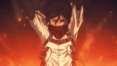 Person Standing In Front Of Fire With Arms Outstretched And Scarf GIF