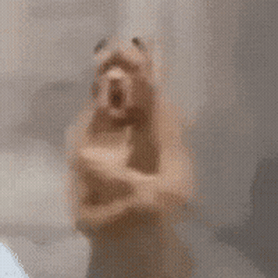 Person Standing In Front Of Glass Door GIF
