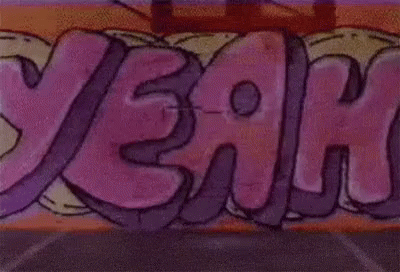 Person Standing In Front Of Graffiti Saying Yeah GIF