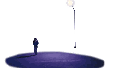 Person Standing In Front Of Street Light Sticker