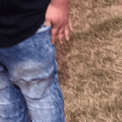 Person Standing In Grass With Hand In Pocket GIF