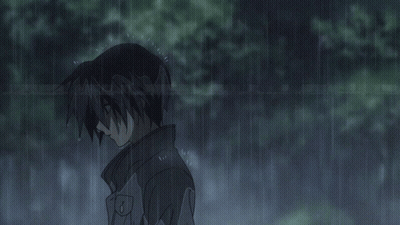 Person Standing In Rain With O Sleeve GIF