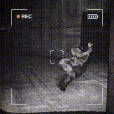 Person Standing In Snow With Red Rec Button GIF