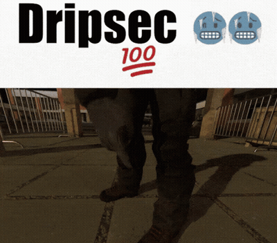 Person Standing Next To Dripsec 100 Sign GIF