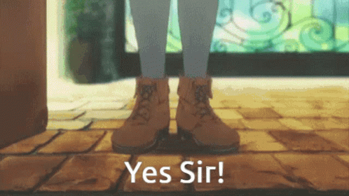Person Standing On Brick Floor Saying Yes Sir GIF