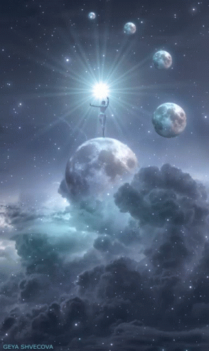 Person Standing On Planet Geya Shavecova GIF