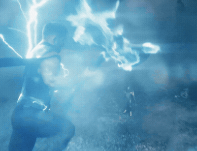 Person Struck By Lightning In Dark Room GIF