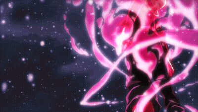Person Surrounded By Pink Glowing Ribbon GIF