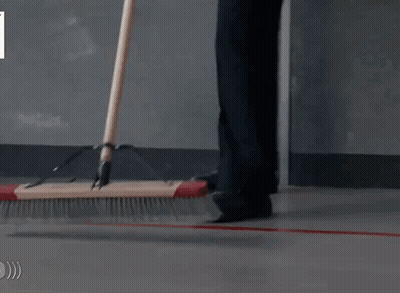 Person Sweeping Floor With Broom GIF