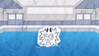 Person Swimming In Pool With Bubbles GIF