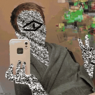 Person Taking Selfie With White Dots On Face GIF