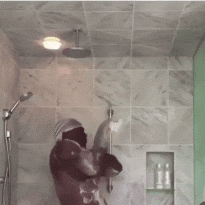 Person Taking Shower GIF