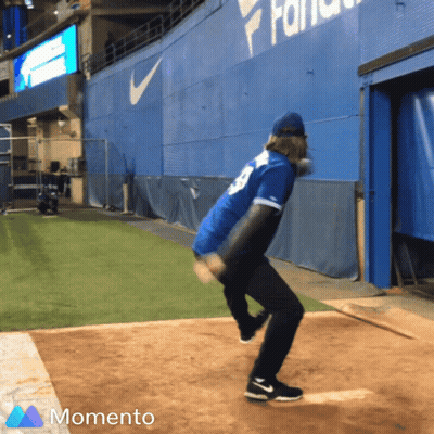 Person Throwing Baseball With Word Momento GIF