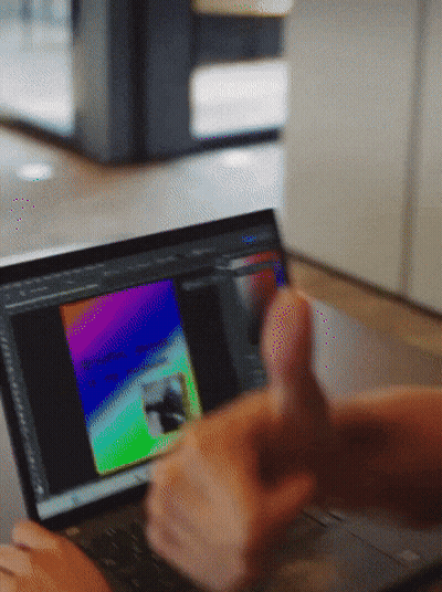 Person Thumbs Up Using Laptop GIF