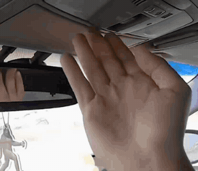 Person Touching Car Ceiling