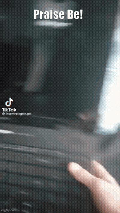 Person Touching Praise Be Screen GIF