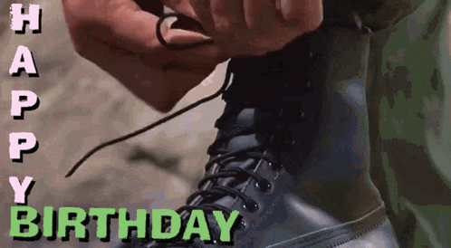 Person Tying Shoe Happy Birthday GIF