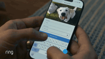 Person Typing On Cell Phone With Ring GIF